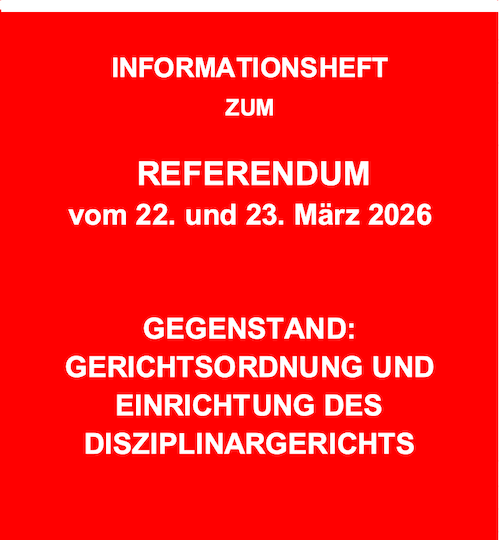 Abstimmungsheft zum Referendum über die Gerichtsbarkeit