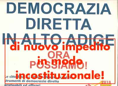 La mostra “Democrazia diretta in Alto Adige – ora si parte” continua a essere ostacolata
